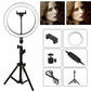 Selfie LED Light 10" Ring Fill Light w/Stand & Mount Kit for Camera Phone