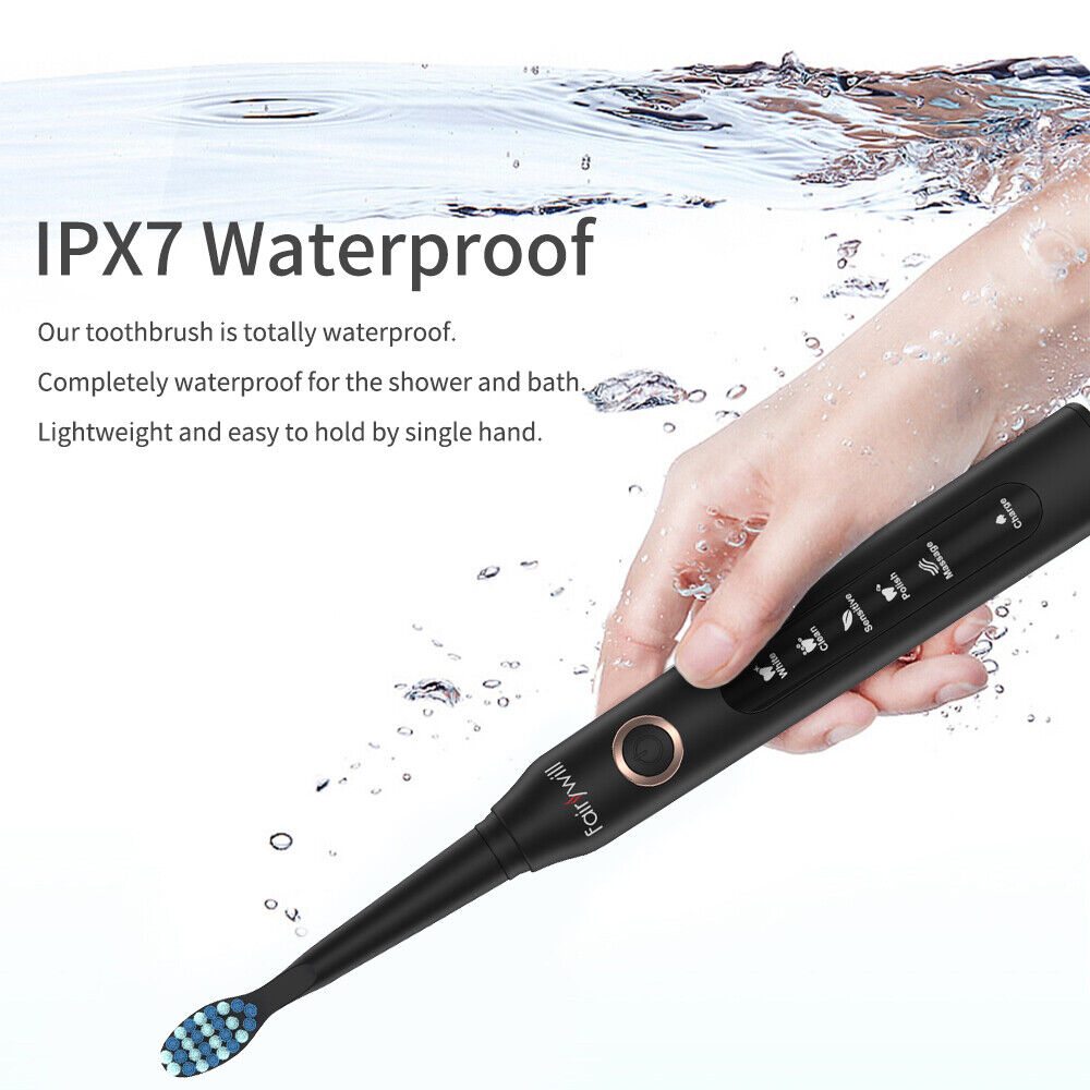 Professional Electric Toothbrush with 8x Heads Kit Waterproof