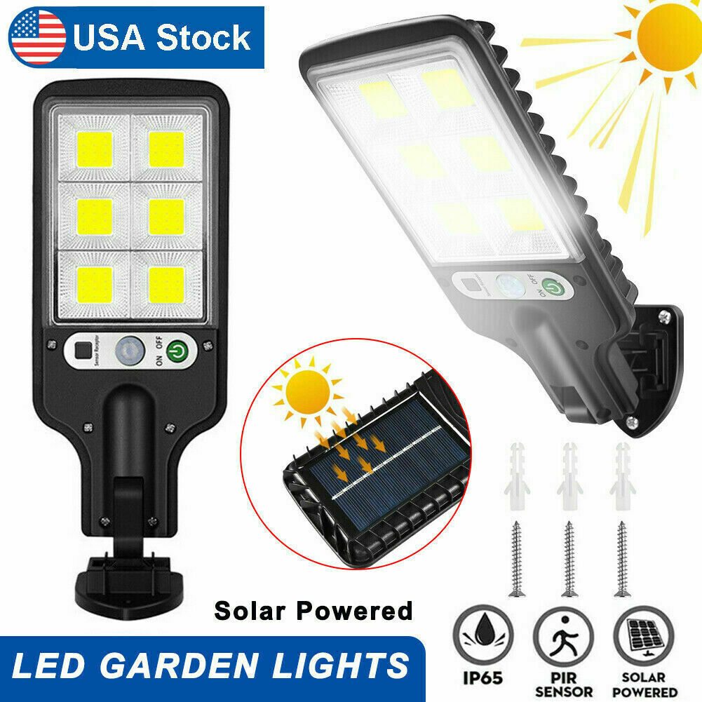 600W LED Solar Flood Light Motion Sensor Security Outdoor Wall Street Lamp