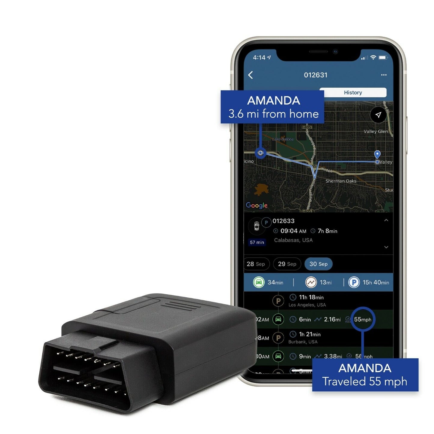 GPS Real-Time Vehicle Tracking Device for Cars & Teens