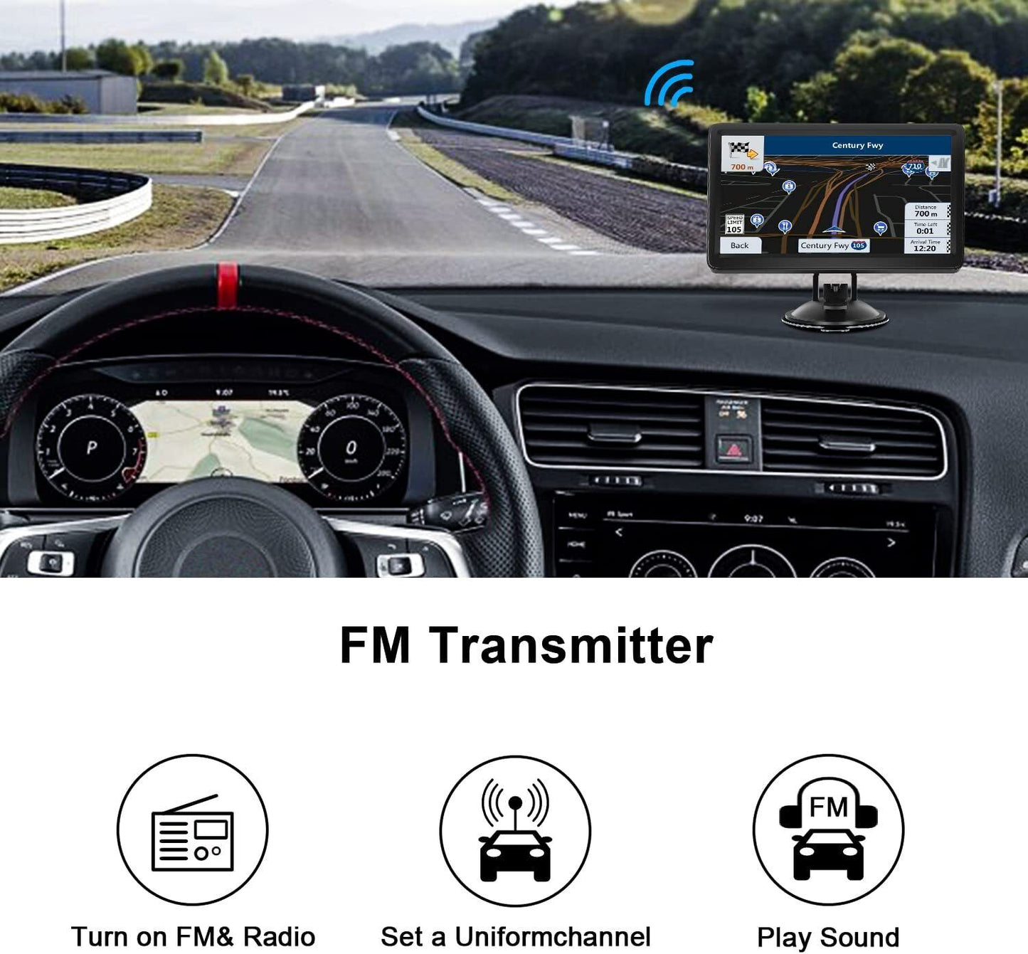 GPS Navigation System with 78 Canada+Mexico+US Maps and 256MB+8GB Memory for Cars and Trucks