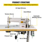 Professional Sewing Machine with Table Servo Motor Stand Industrial 550W Manual