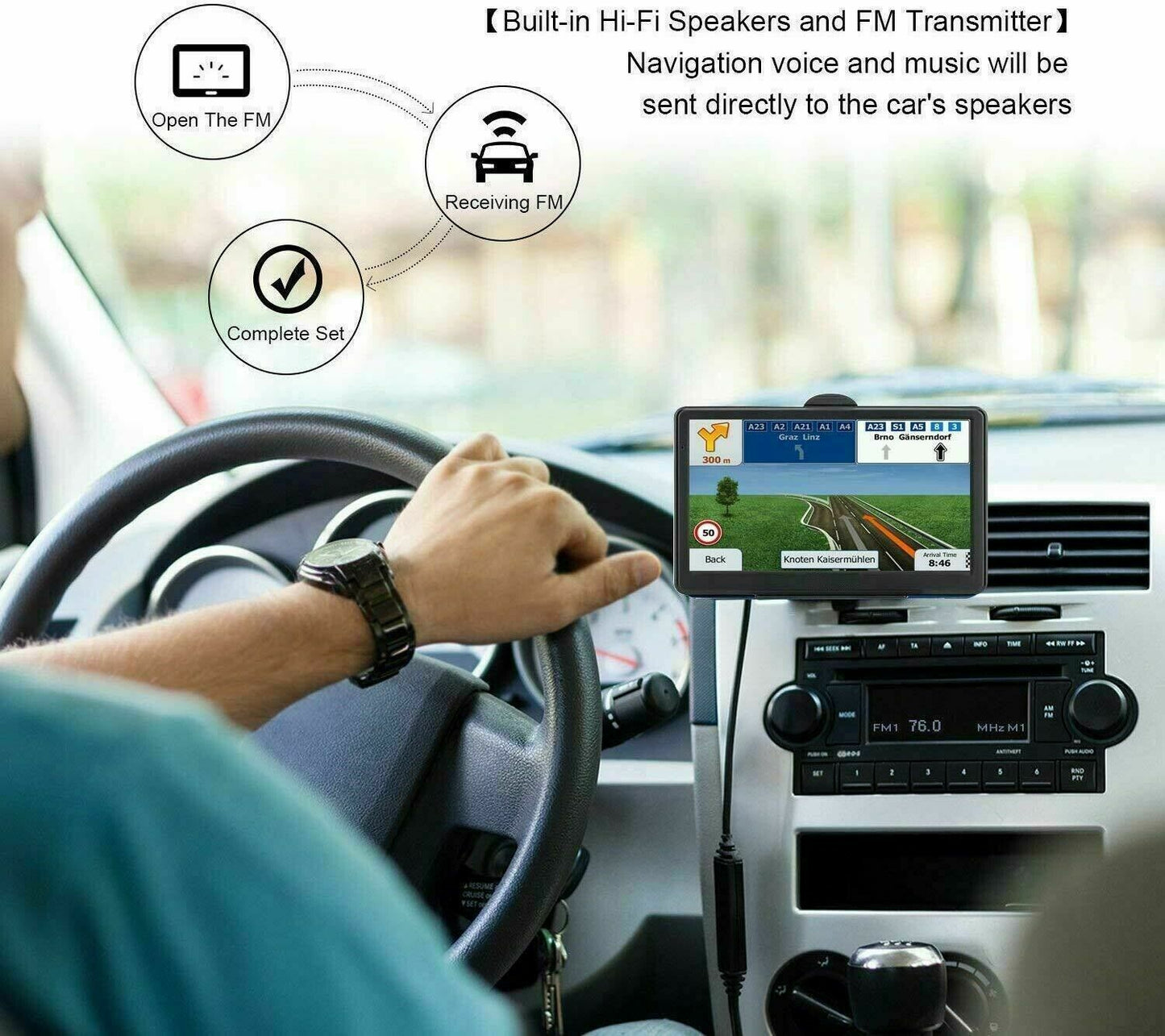 7 Inch GPS Navigation System for Car & Truck with 256MB+8GB Memory and Maps of 77 Canada, Mexico, and US Locations