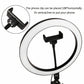 Selfie LED Light 10" Ring Fill Light w/Stand & Mount Kit for Camera Phone