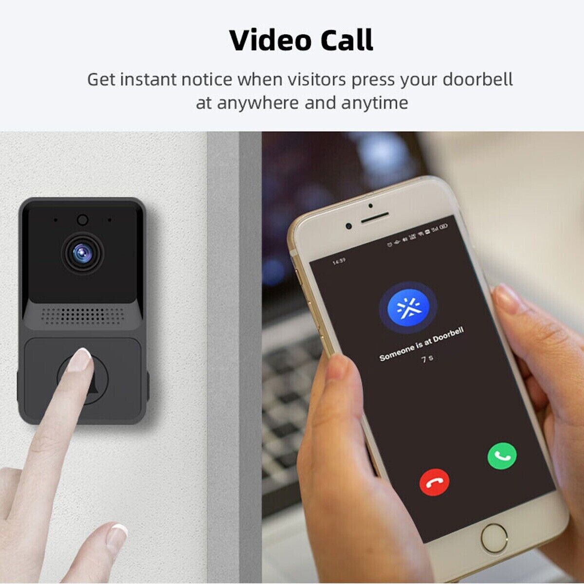 Smart Wireless Doorbell Intercom with HD Video Camera