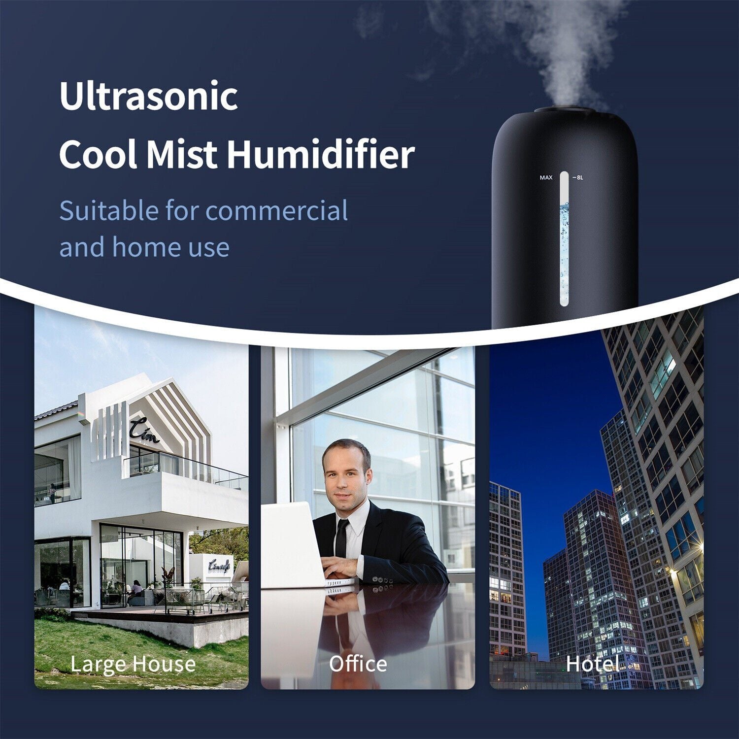 Quiet Humidifier Mist Air Humidifier 8L/2.11Gal US