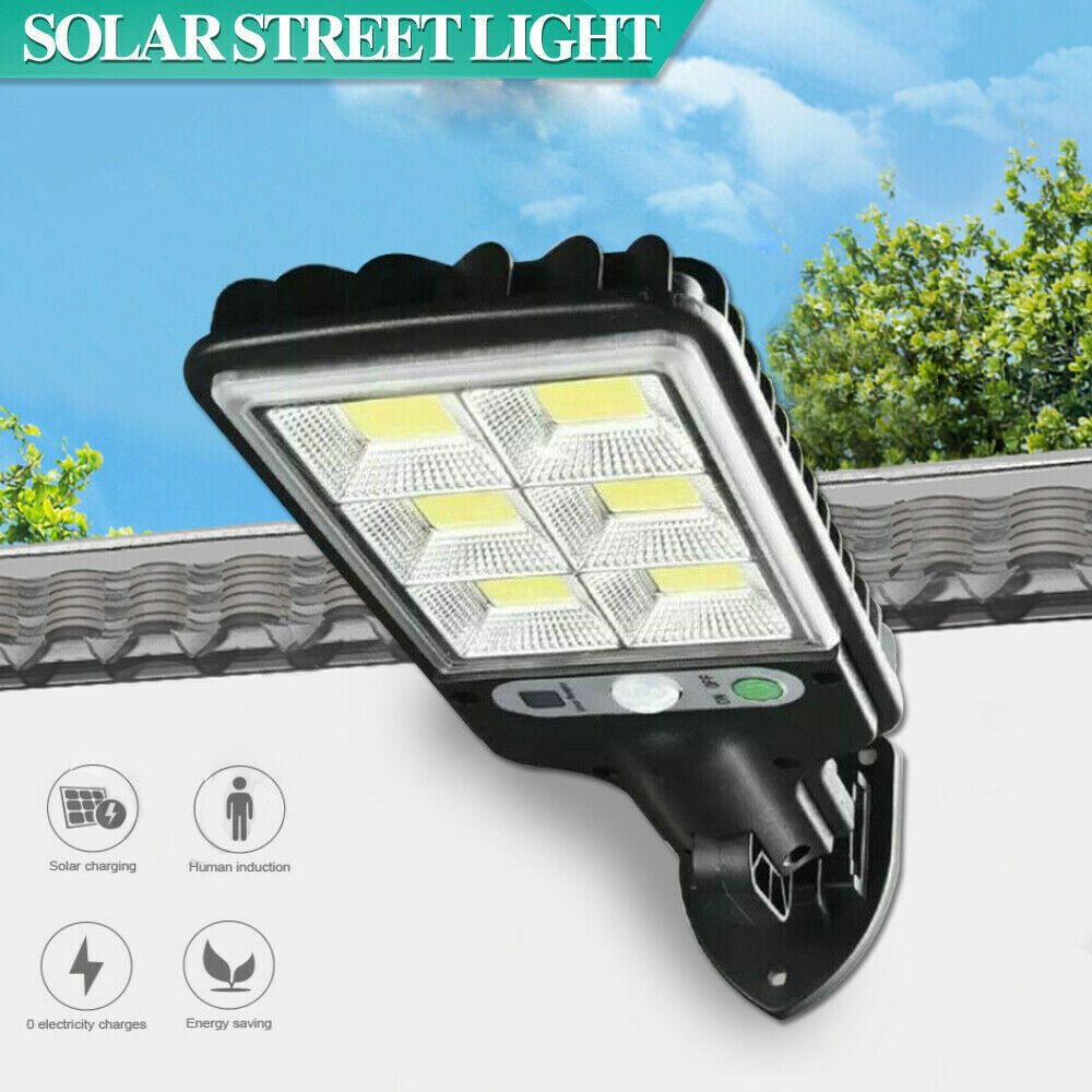 600W LED Solar Flood Light Motion Sensor Security Outdoor Wall Street Lamp