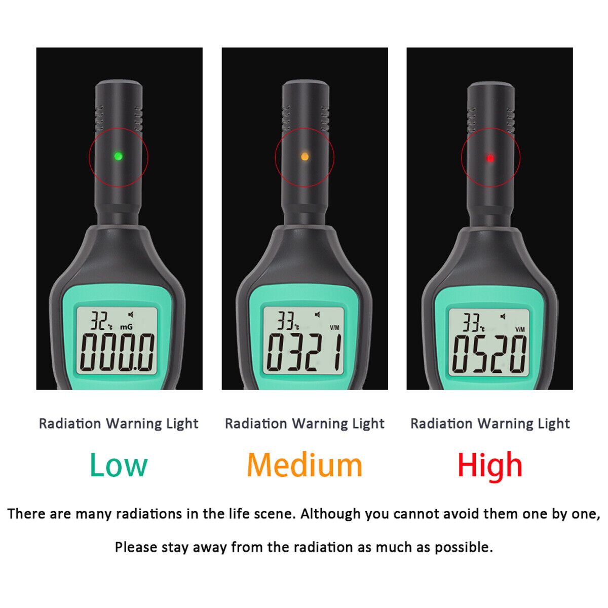 Radiation Detector Dosimeter EMF Meter Electromagnetic Geiger Counter