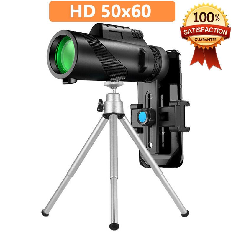 Smartphone Telescope Lens Monocular 50X60 Zoom Optical HD+ Tripod + Clip