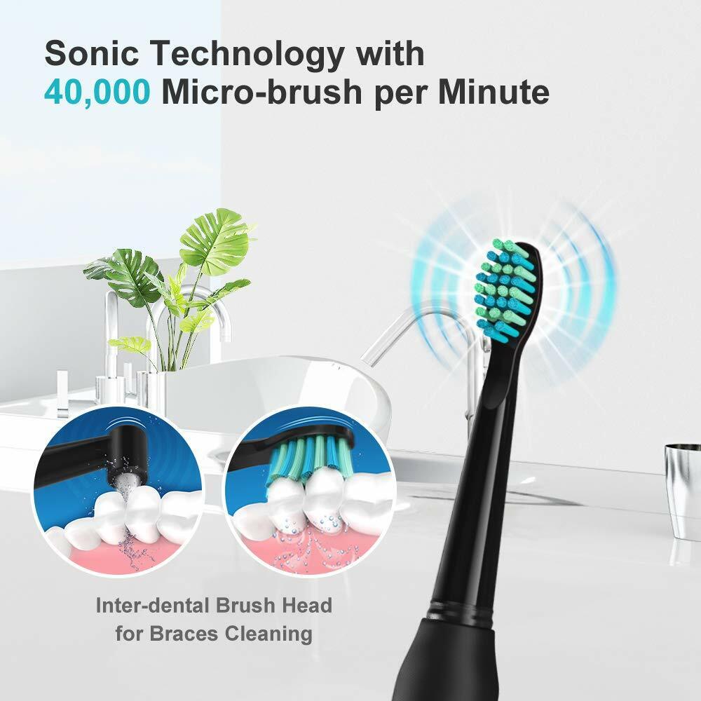 Professional Electric Toothbrush with 8x Heads Kit Waterproof