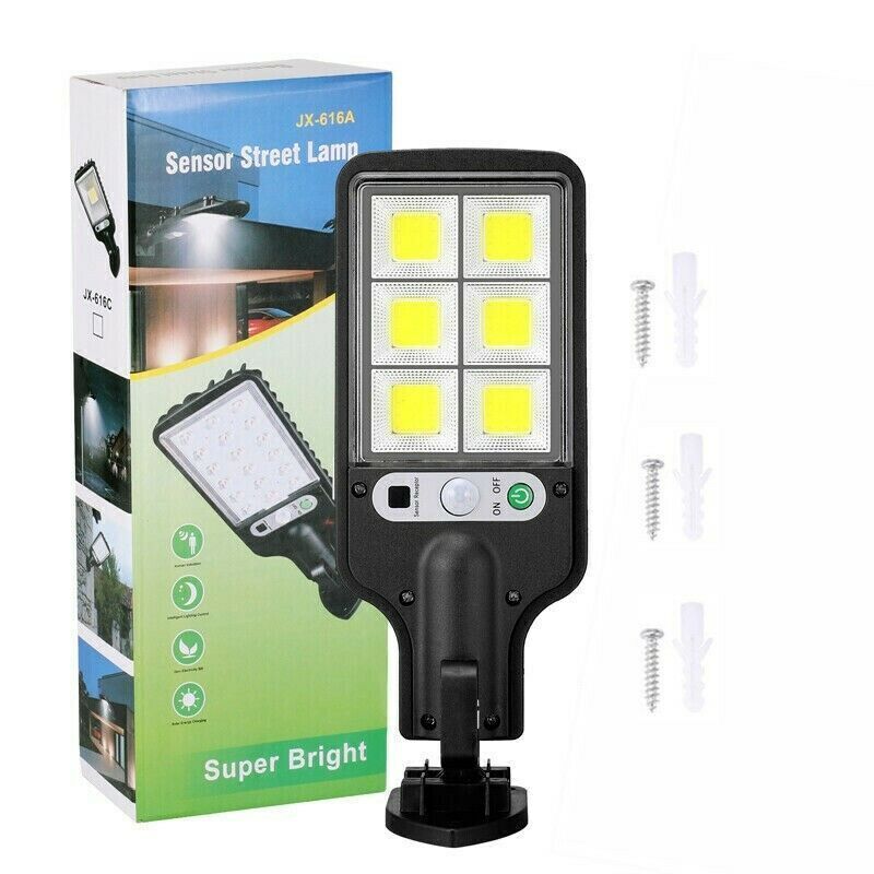 600W LED Solar Flood Light Motion Sensor Security Outdoor Wall Street Lamp