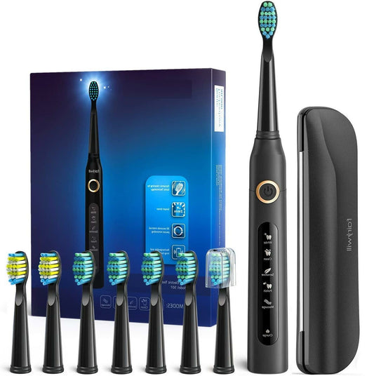 Professional Electric Toothbrush with 8x Heads Kit Waterproof