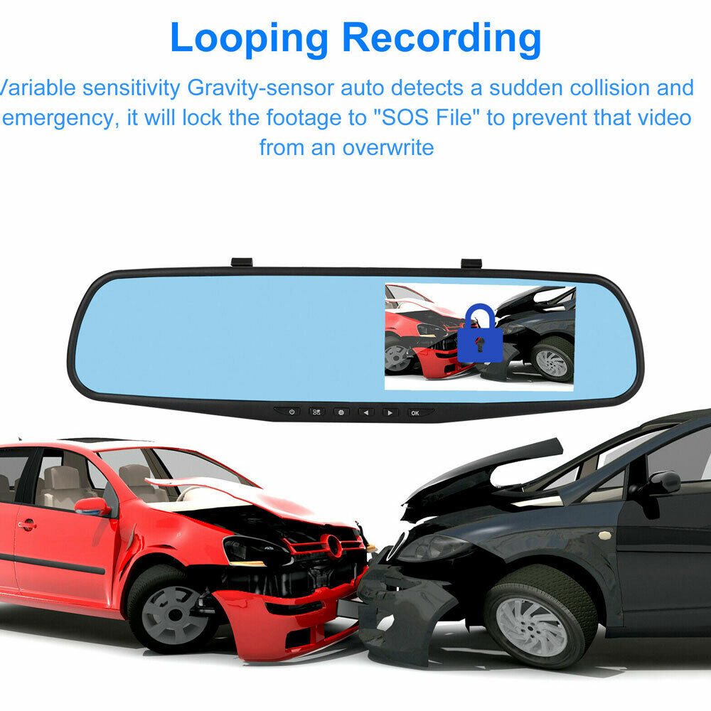 Rearview Mirror Car DashCam DVR Dual Dash Cam