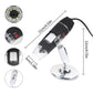 Digital Microscope Endoscope Magnifier Camera w/ Stand 8LED 1600X 3MP USB