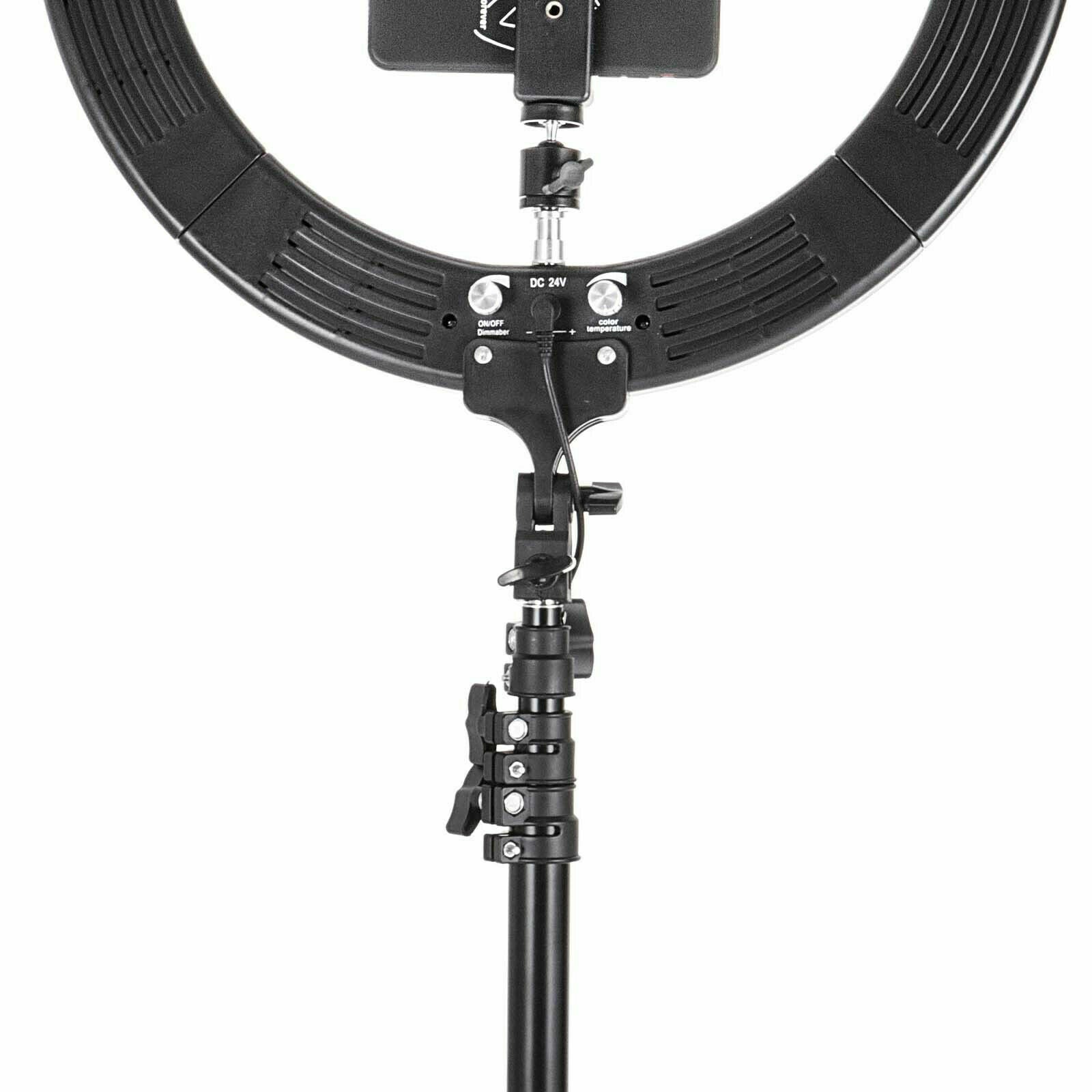 Selfie Ring Light Kit with Stand Dimmable 6000K for Makeup Phone Camera 18" LED SMD