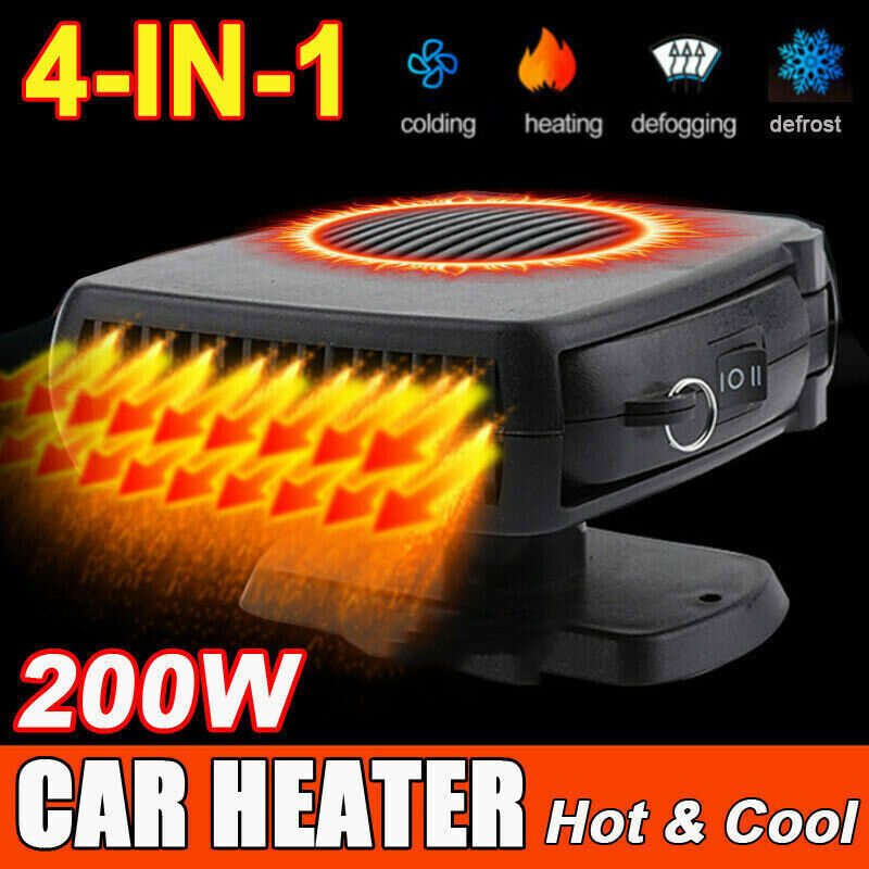 Portable Electric Car Heater Heating Fan Defogger Defroster Demister 12V 200W