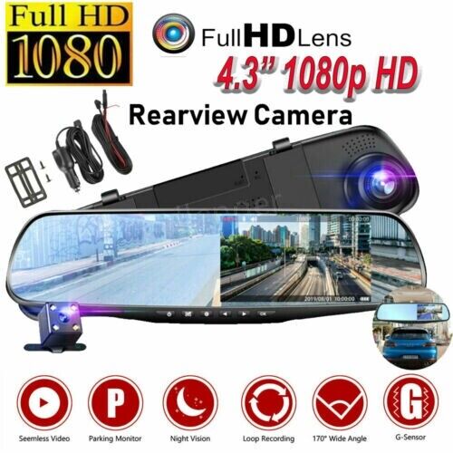 Rearview Mirror Car DashCam DVR Dual Dash Cam
