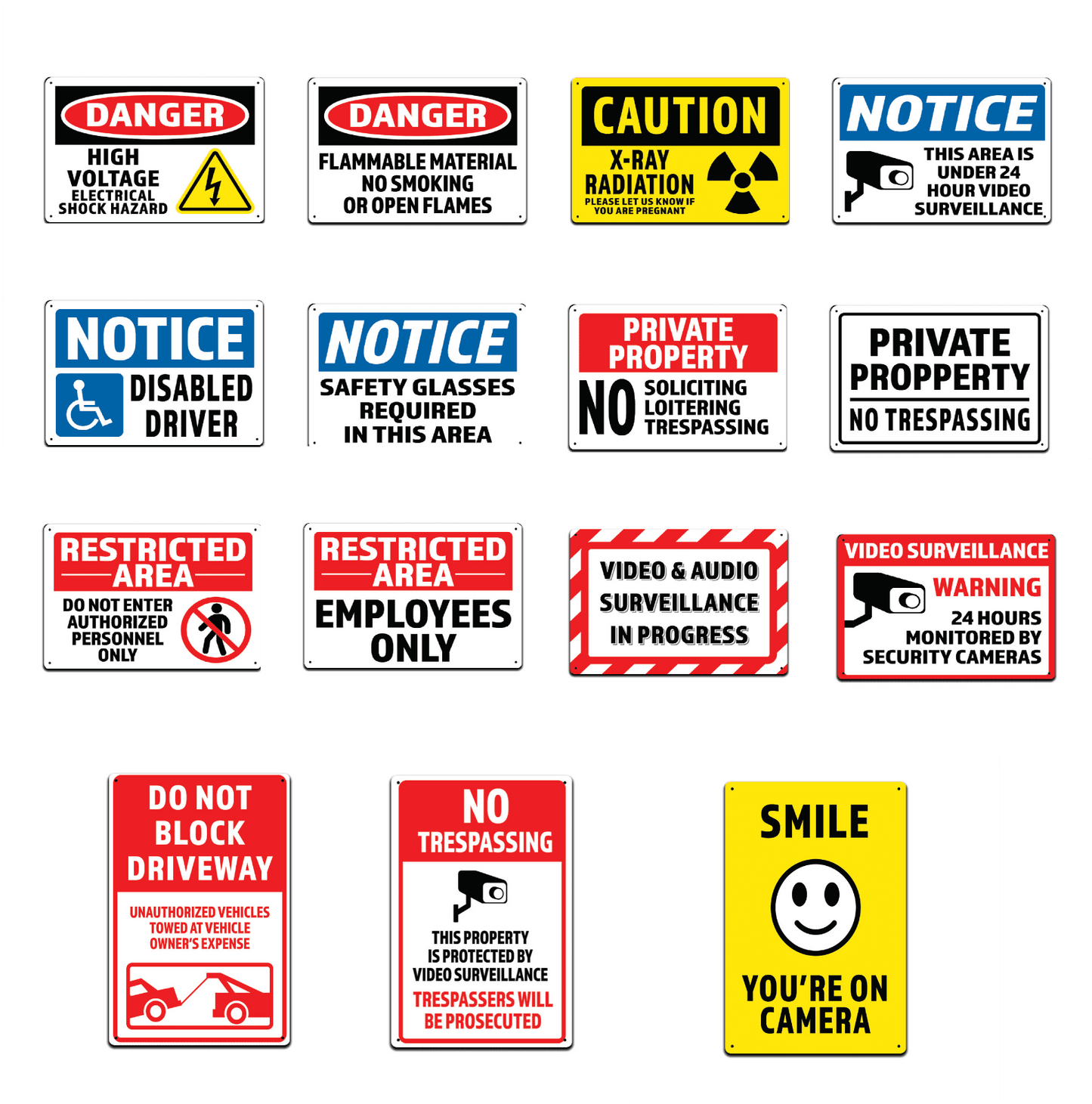 Warehouse Workplace Safety Policy Notice Aluminum Metal Multiple Variation Sign