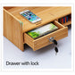 Wooden Desk Organizer w/ Lock File Office Supplies Desktop Tabletop Rack Holder