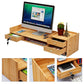 Wooden Desk Organizer w/ Lock File Office Supplies Desktop Tabletop Rack Holder