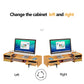 Wooden Office Desk Organizer with Drawers & lock Desktop Storage Monitor Holder