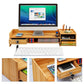 Wooden Office Desk Organizer with Drawers & lock Desktop Storage Monitor Holder