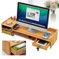 Wooden Office Desk Organizer with Drawers & lock Desktop Storage Monitor Holder