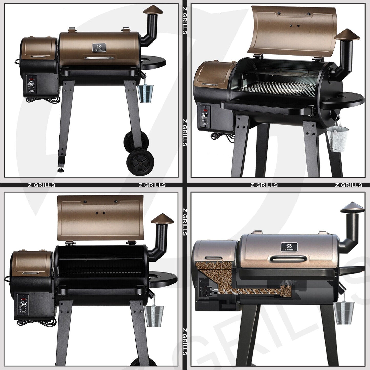 Z GRILLS ZPG-450A Wood Pellet Grill BBQ Smoker Digital Control with Smart Probe